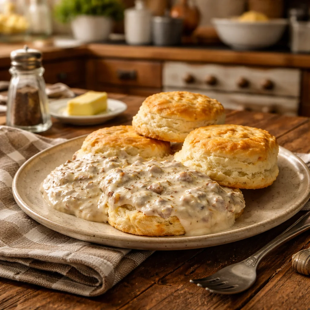 Sausage Gravy with Biscuits