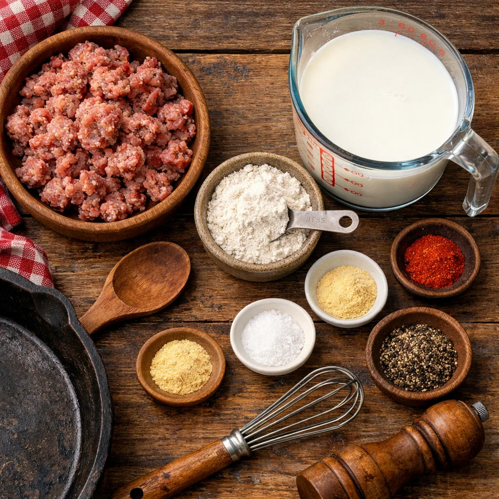 Sausage Gravy with Biscuits